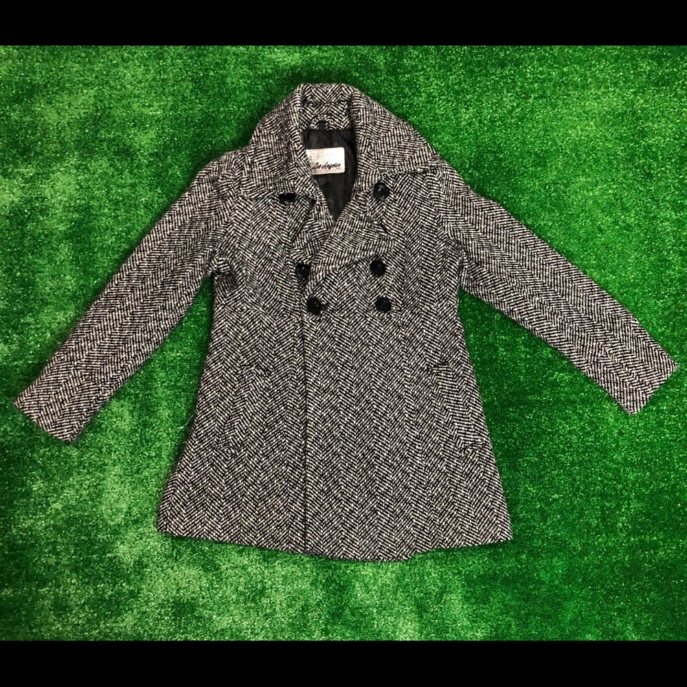Guess women’s knit trench coat jacket black white
